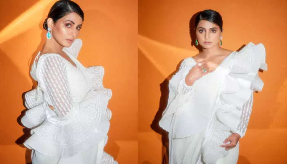 व्हाइट ड्रेस में अप्सरा सी खूबसूरत लग रही हिना खान, फैंस एक टक बस देखें जा रहे तस्वीर....