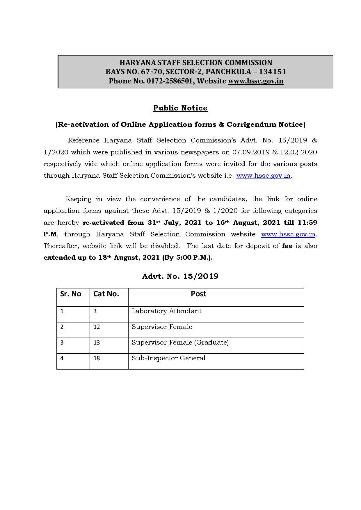 हरियाणा में बेरोजगारों के लिए खुशखबरी, HSSC ने सैंकड़ों पदों पर दोबारा विज्ञापन किया जारी