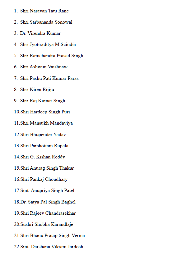 मोदी मंत्रिमंडल में विस्तार से पहले 12 केंद्रीय मंत्रियों का इस्तीफा, देखिये पूरी लिस्ट