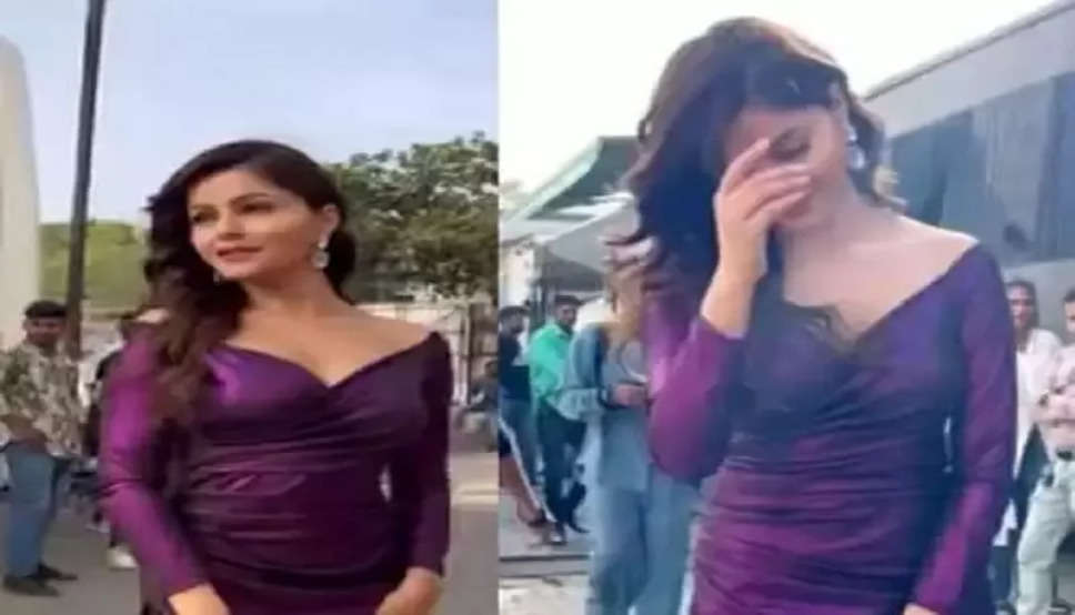 Rubina Dilaik Oops Moment Video : हवा के झोंके से उड़ गयी रुबीना की ड्रेस, बीच सड़क पर दिख गया सब कुछ