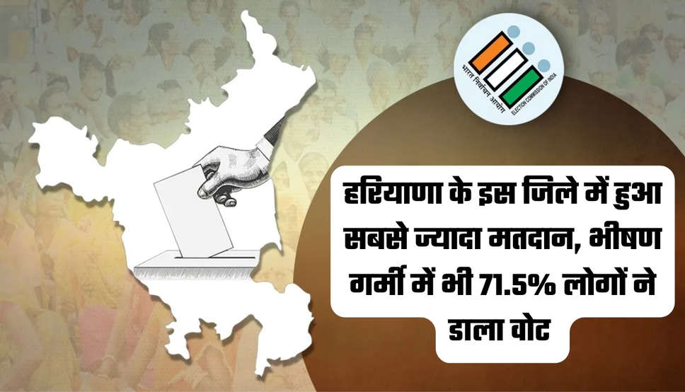 हरियाणा के इस जिले में हुआ सबसे ज्यादा मतदान,  भीषण गर्मी में भी 71.5% लोगों ने डाला वोट 