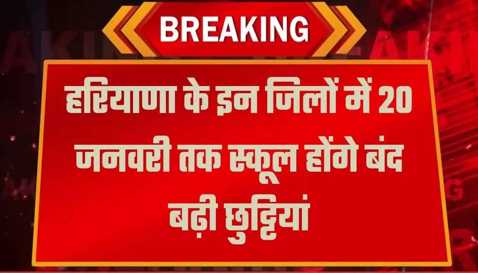  Haryana Winter Holiday: हरियाणा के इन जिलों में 20 जनवरी तक स्कूल होंगे बंद, बढ़ी छुट्टियां