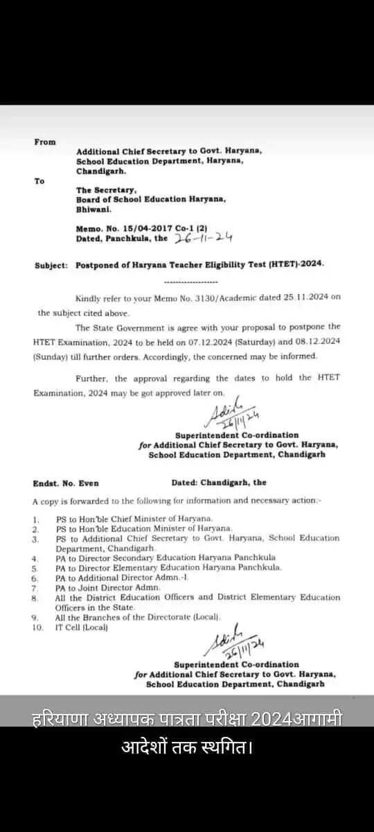 HTET 2024:  हरियाणा में HTET की परीक्षा स्थगित, जानें क्या है वजह ? 